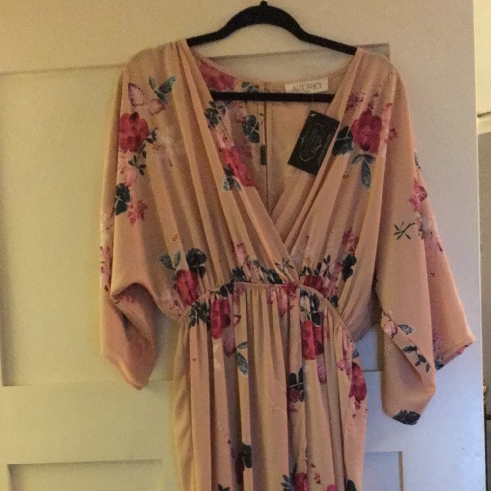 Floral kimono midi dress